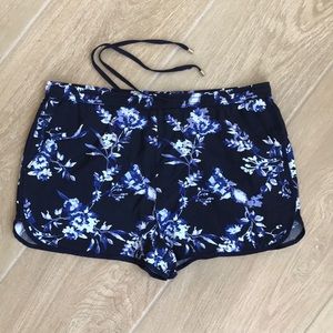 Gap Navy Blue Floral Drawstring Shorts Small